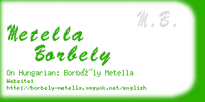 metella borbely business card